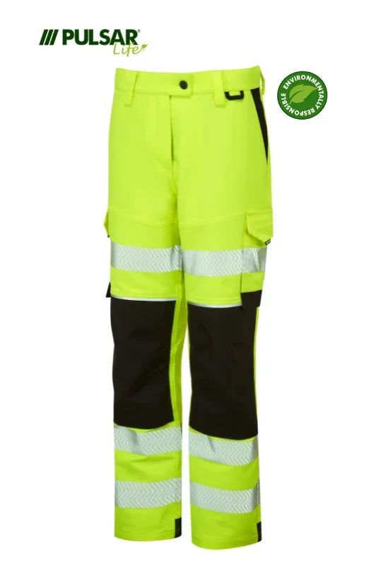PULSAR® LIFE Men's Hi-Vis Yellow Stretch Combat Trouser - LFE921 - Brand It Essex Ltd