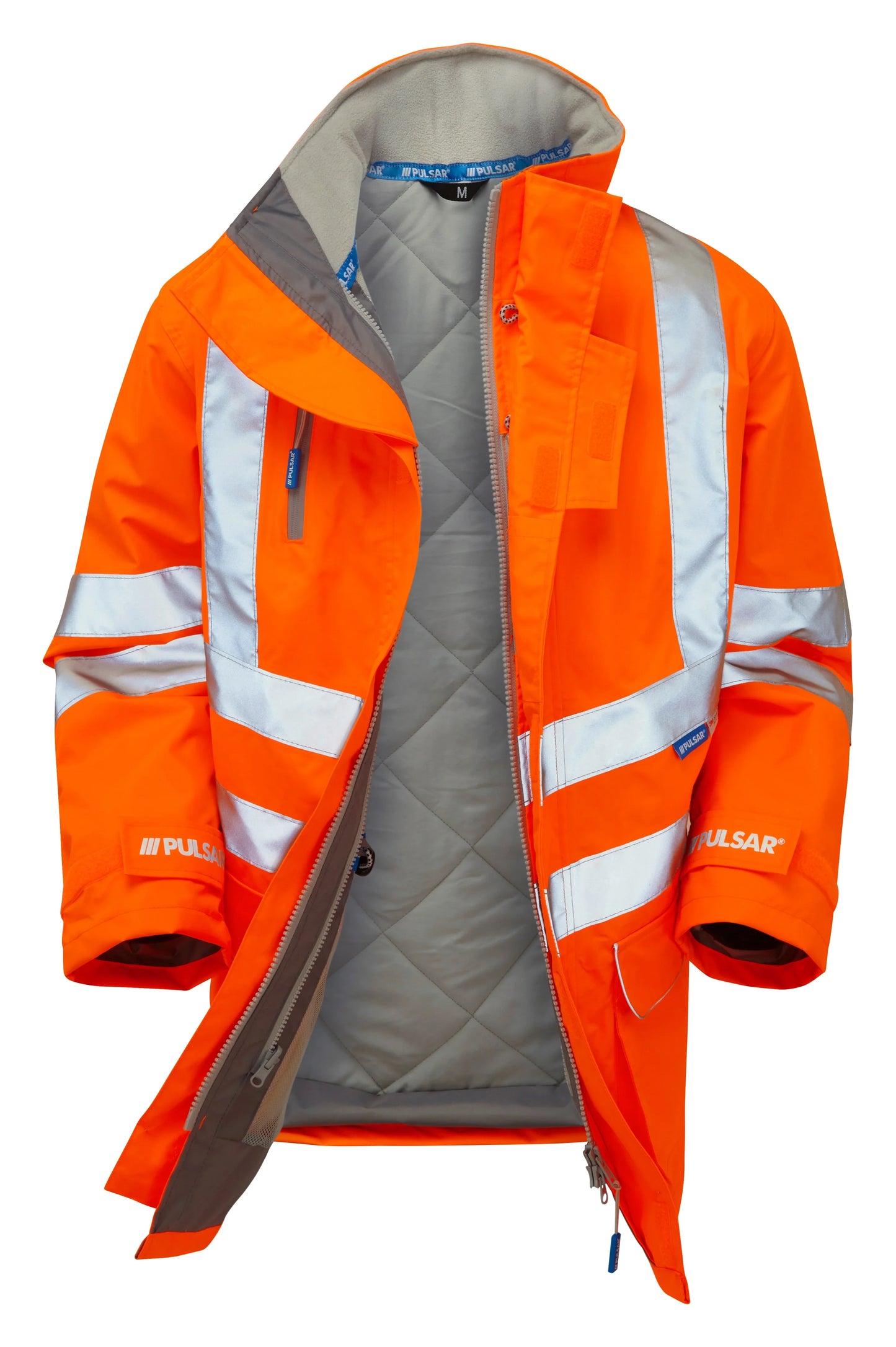 Personalised Custom Branded PULSAR® PROTECT Hi-Vis Orange Padded Storm Coat - PR502 - Brand It Essex Ltd