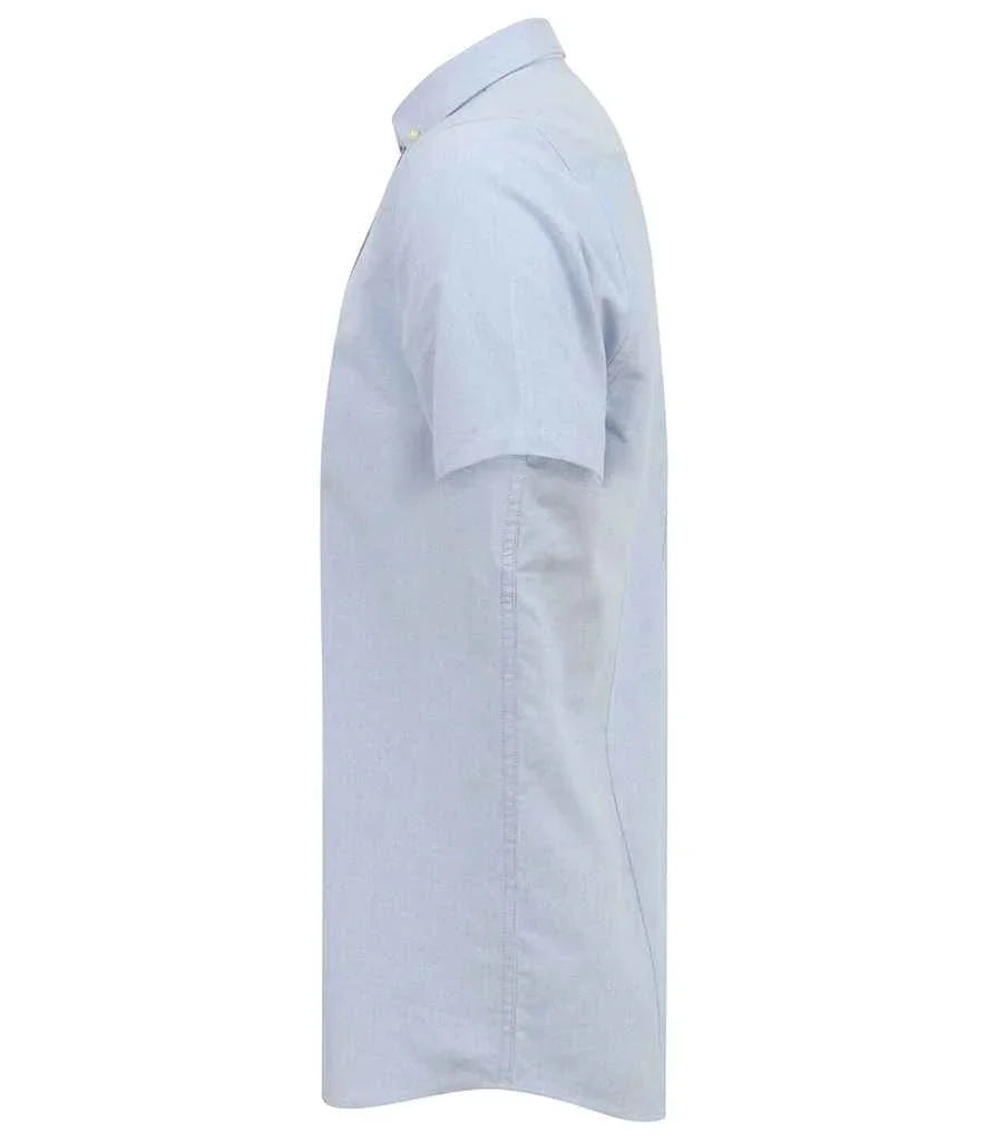 Henbury Modern Short Sleeve Slim Fit Oxford Shirt - Brand It Essex Ltd