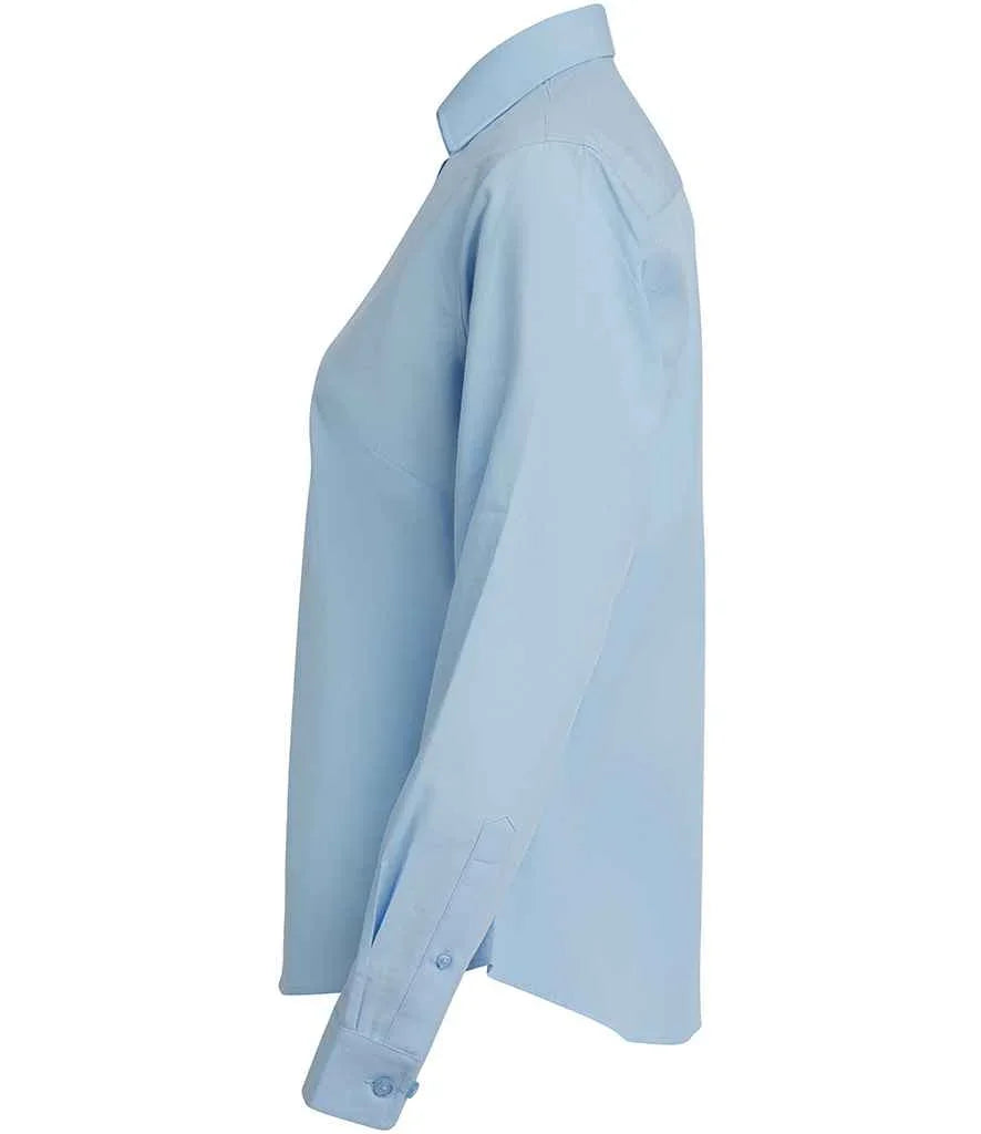 Henbury Ladies Long Sleeved Cotton Feel Coolplus Shirt - Brand It Essex Ltd