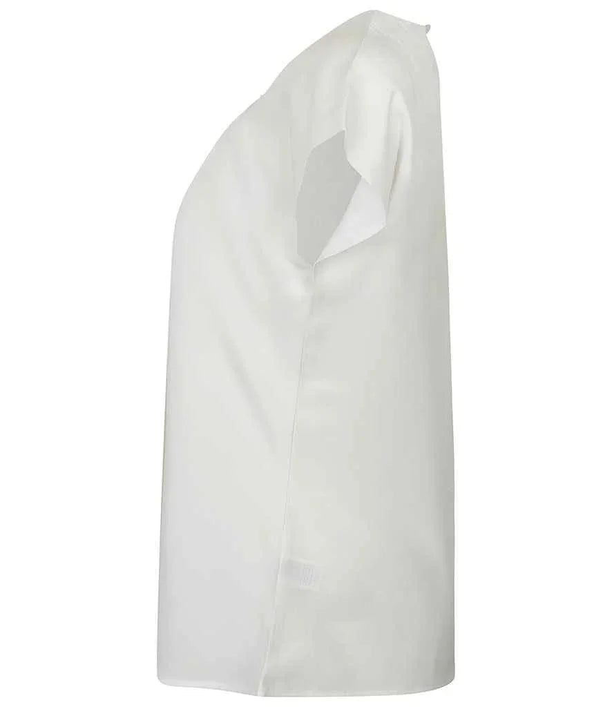 Personalised Custom Branded Henbury Ladies Pleat Front Short Sleeve Blouse - Brand It Essex Ltd