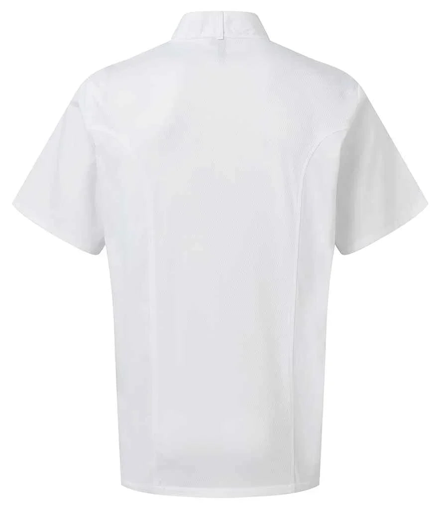 Personalised Custom Branded Premier Coolchecker® Short Sleeve Chef's Jacket - PR902 - Brand It Essex Ltd