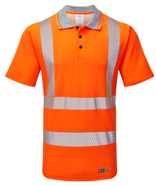 PULSAR® LIFE Men's Hi-Vis Short Sleeve Orange Polo Shirt - LFE924