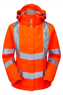 PULSAR® PROTECT Women's Hi-Vis Orange Storm Coat - PR705