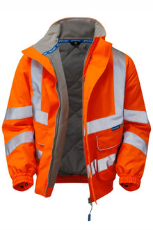 PULSAR® PROTECT Hi-Vis Orange Padded Bomber Jacket - PR496