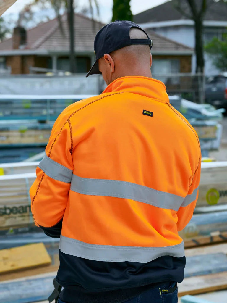 Personalised Custom Branded Bisley Taped Hi Vis 1/4 Zip Pullover Fleece - Brand It Essex Ltd