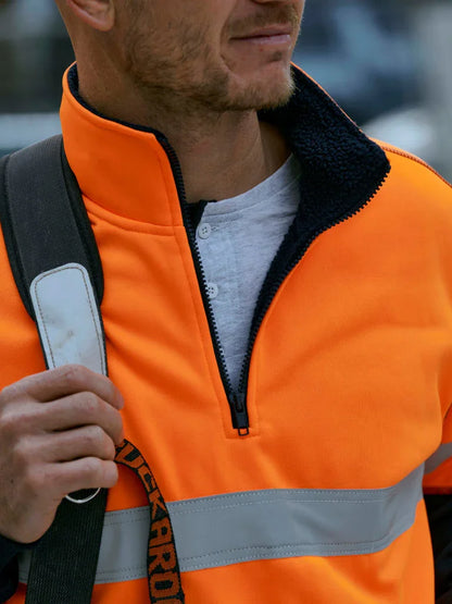 Personalised Custom Branded Bisley Taped Hi Vis 1/4 Zip Pullover Fleece - Brand It Essex Ltd
