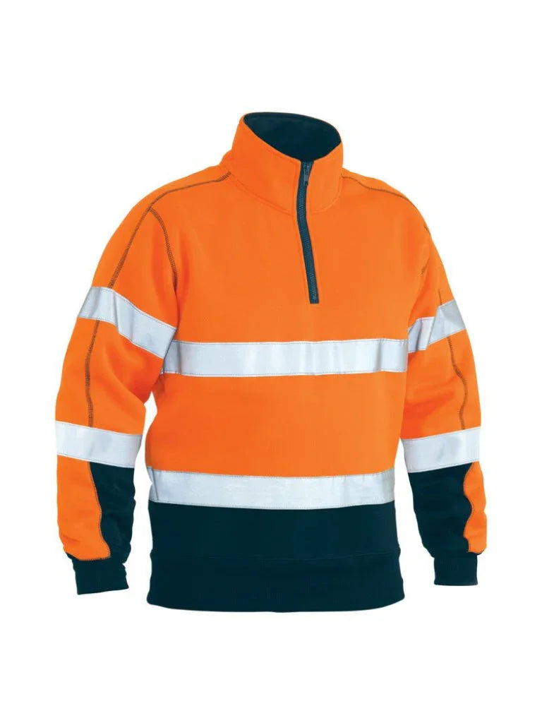 Personalised Custom Branded Bisley Taped Hi Vis 1/4 Zip Pullover Fleece - Brand It Essex Ltd