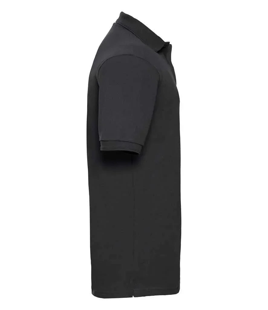 Russell Hardwearing Poly/Cotton Pique Polo Shirt - Black - Brand It Essex Ltd