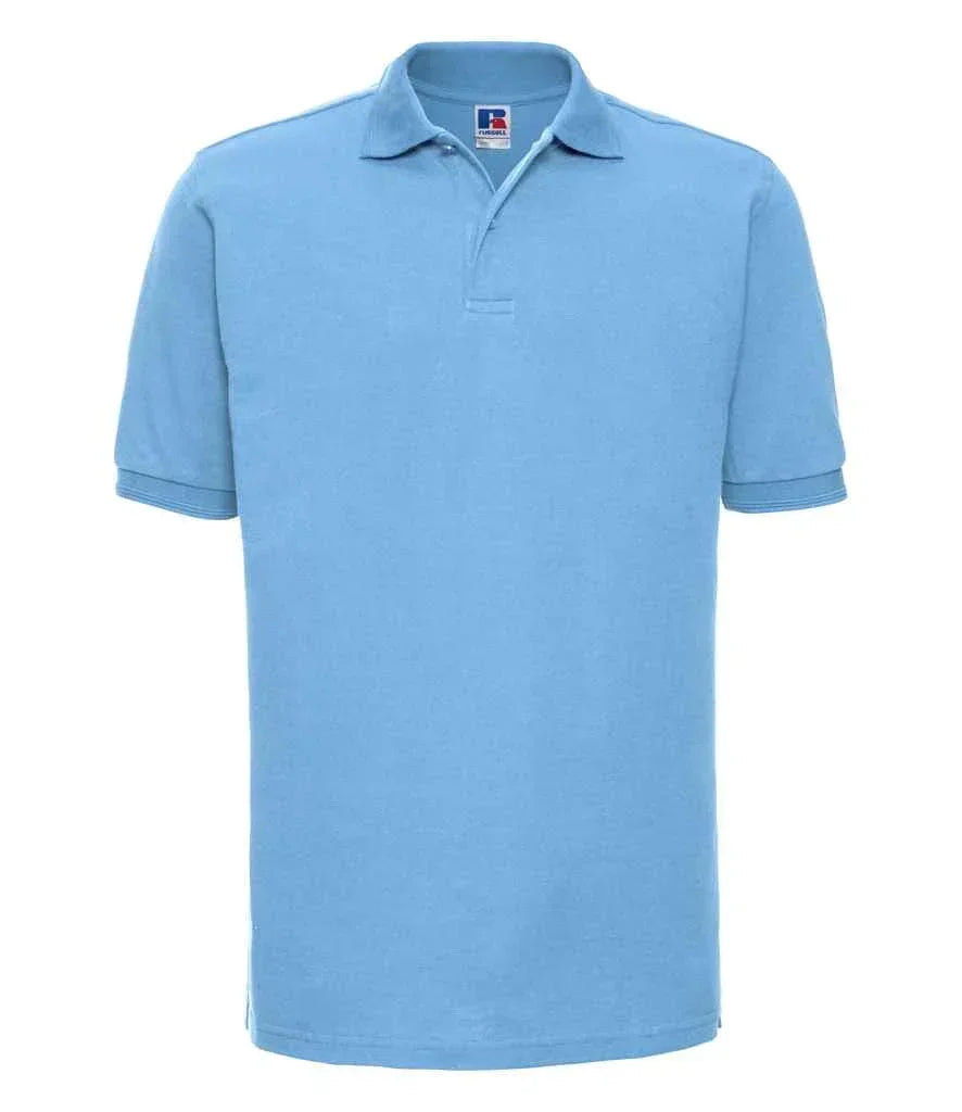 Russell Hardwearing Poly/Cotton Pique Polo Shirt - Sky Blue - Brand It Essex Ltd