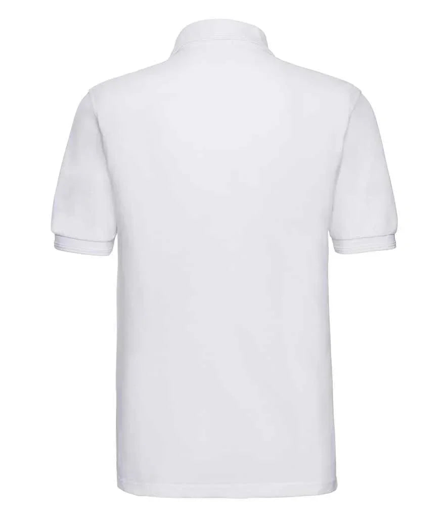 Russell Hardwearing Poly/Cotton Pique Polo Shirt - White - Brand It Essex Ltd