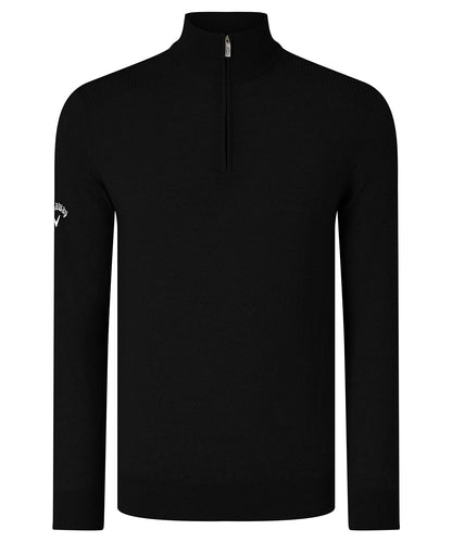 Ribbed ¼ zip Merino sweater