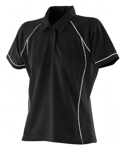 Finden & Hales Ladies Piped Contrast Polo Shirt (LV371)