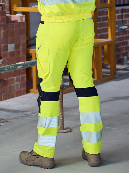 Bisley Taped Hi Vis Bradford 4-Way Stretch Cargo Trousers