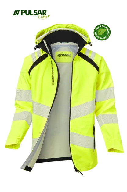 Personalised Custom Branded PULSAR® LIFE Men's Hi-Vis Yellow Shell Jacket - LFE909 - Brand It Essex Ltd