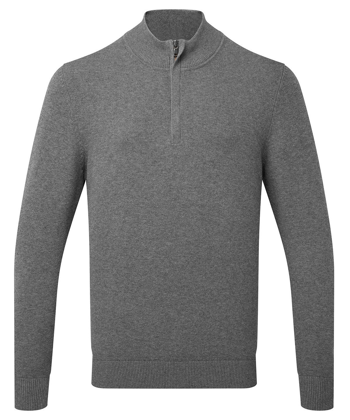 Personalised Custom Branded Asquith Men's cotton blend ¼ Zip Sweater - AQ048 - Brand It Essex Ltd