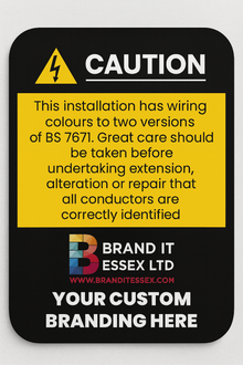 Custom Electrical Warning Sticker – Two Wire Installation (60mm x 85mm)