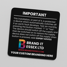Custom RCD Test Reminder Sticker – (110mm x 90mm)