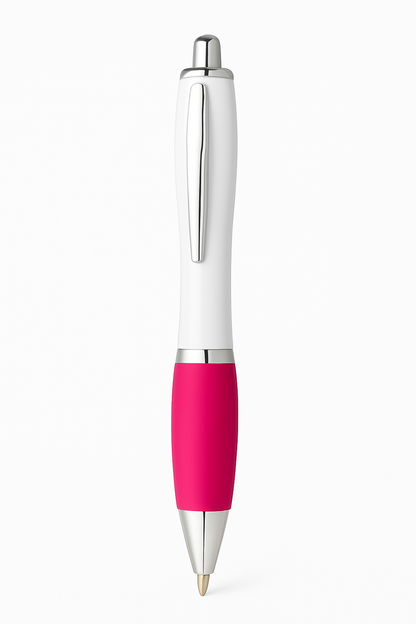 Rubber Grip Curvy Pen - Blue Ink (Full Colour Print)