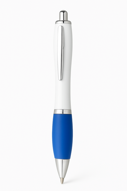 Rubber Grip Curvy Pen - Blue Ink (Full Colour Print)