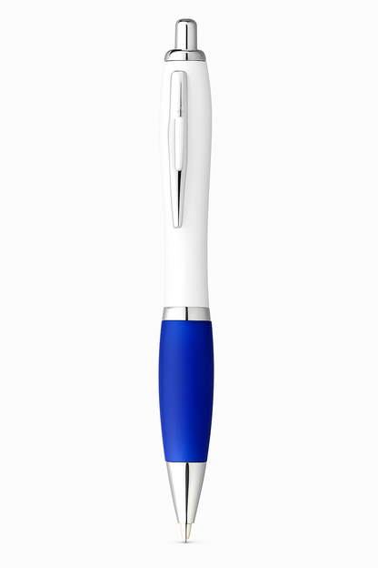 Rubber Grip Curvy Pen - Blue Ink (Full Colour Print)