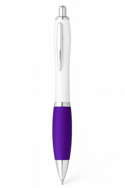 Rubber Grip Curvy Pen - Blue Ink (Full Colour Print)