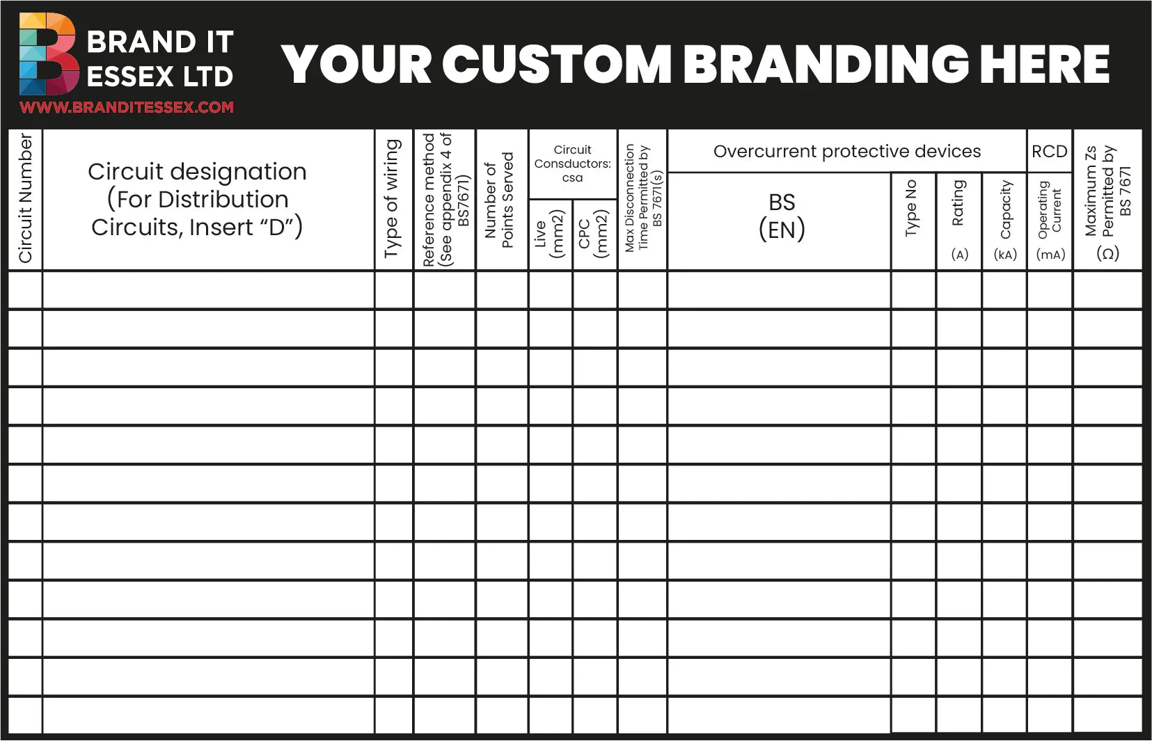Personalised Custom Branded Custom Circuit Detail Sticker – (140mm x 90mm) - Brand It Essex Ltd