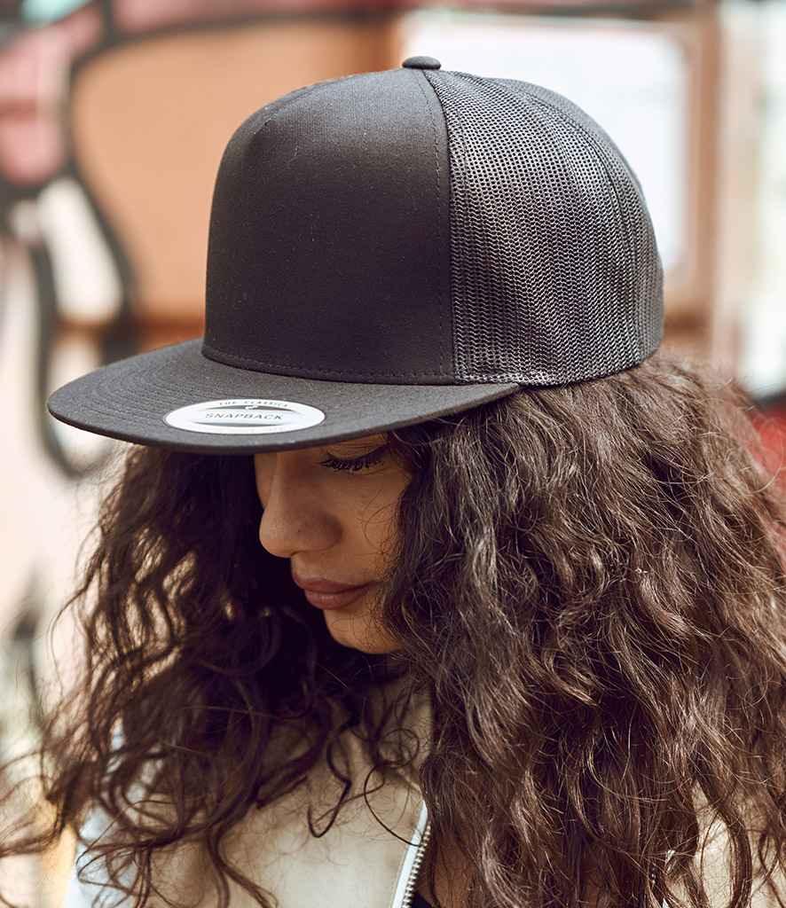 Personalised Custom Branded Flexfit 5 Panel Retro Trucker Cap - F6506 - Brand It Essex Ltd