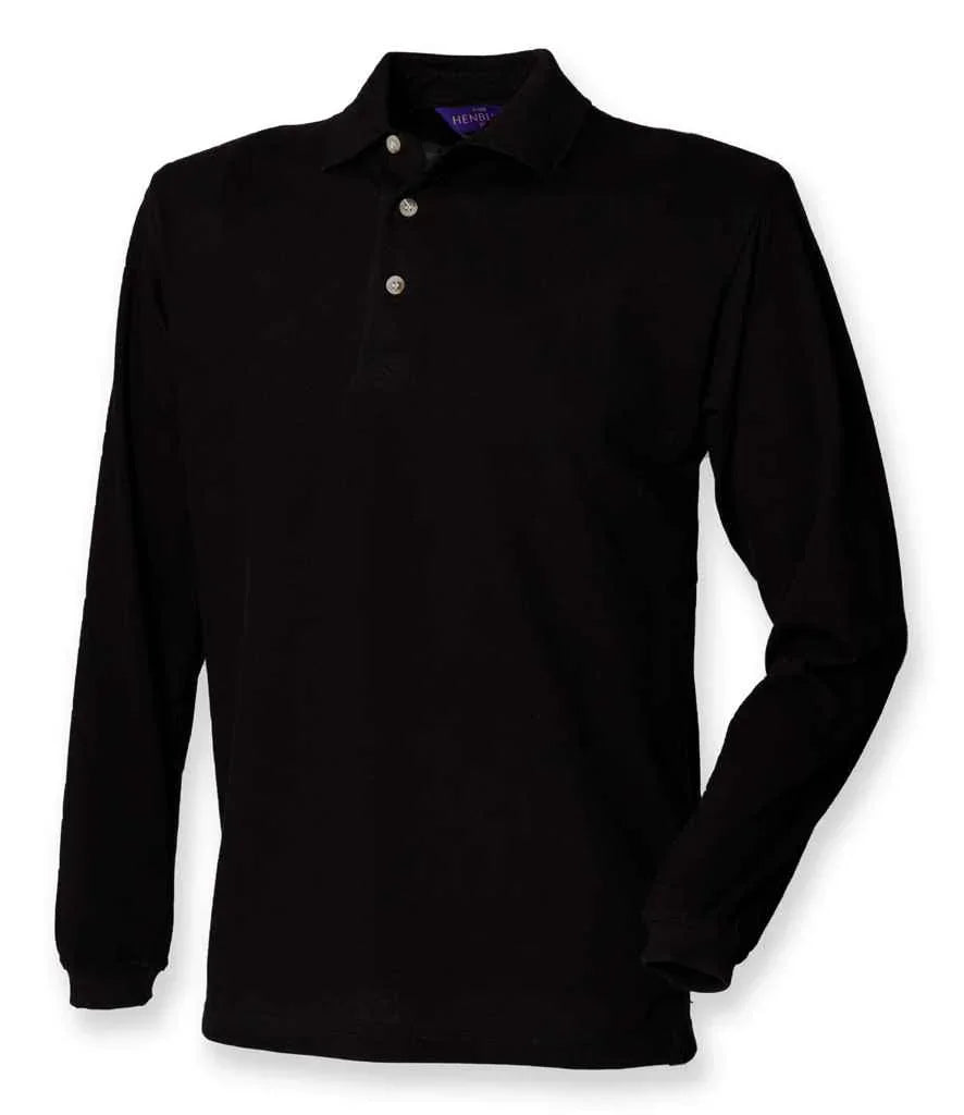 Personalised Custom Branded Henbury Long Sleeve Cotton Pique Polo Shirt - Brand It Essex Ltd