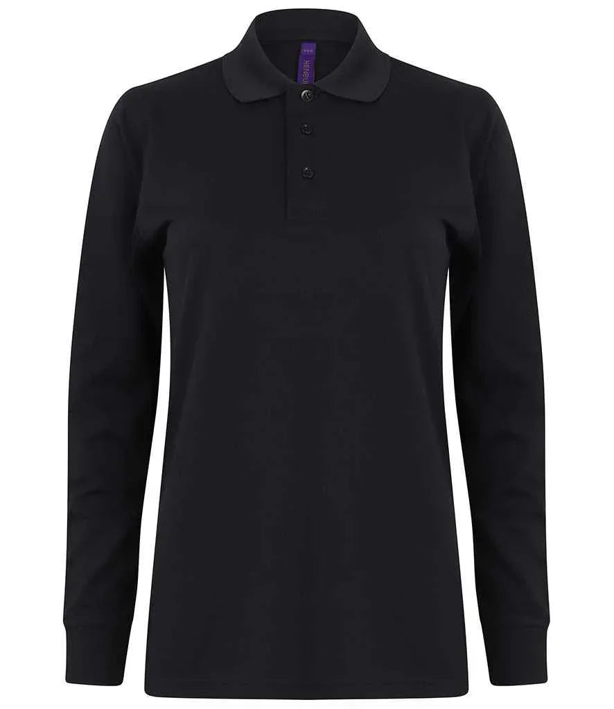 Long Sleeve Coolplus Pique Polo Shirt - HB478 - Brand It Essex Ltd