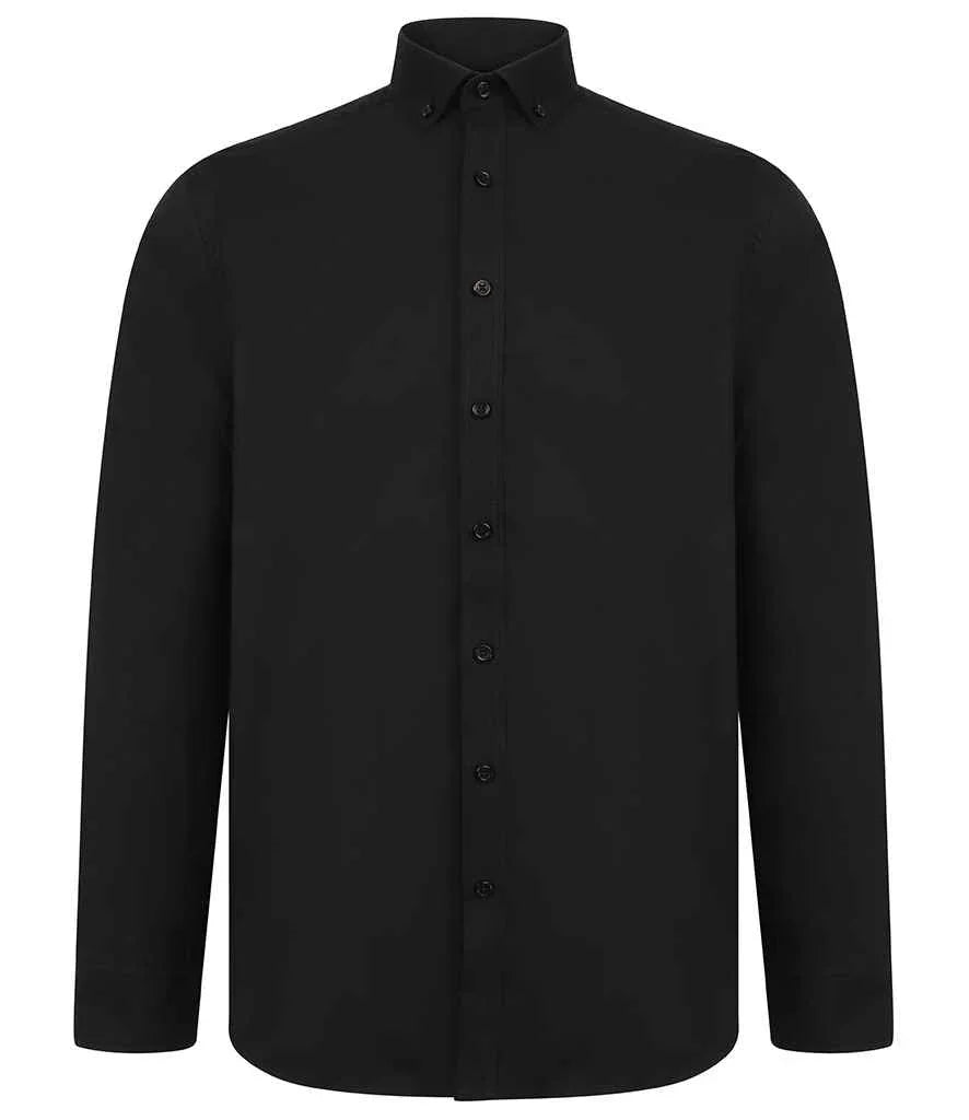 Henbury Modern Long Sleeve Regular Fit Oxford Shirt - Brand It Essex Ltd