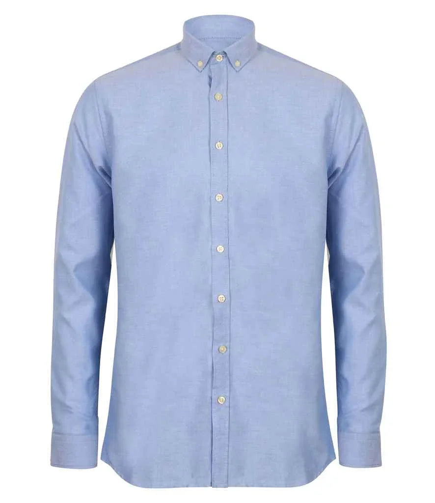 Henbury Modern Long Sleeve Regular Fit Oxford Shirt - Brand It Essex Ltd
