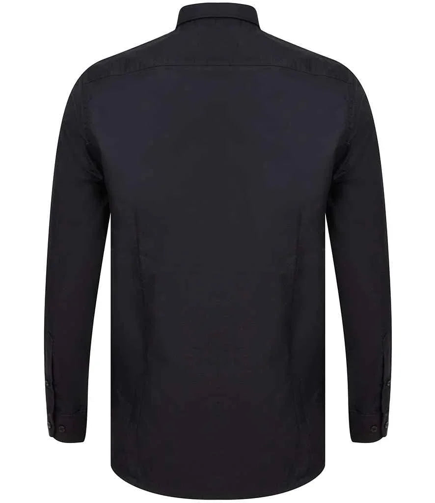 Henbury Modern Long Sleeve Slim Fit Oxford Shirt - Brand It Essex Ltd
