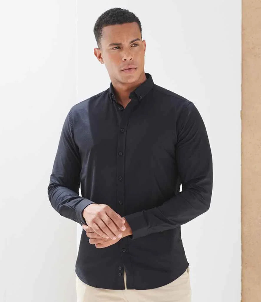 Henbury Modern Long Sleeve Slim Fit Oxford Shirt - Brand It Essex Ltd
