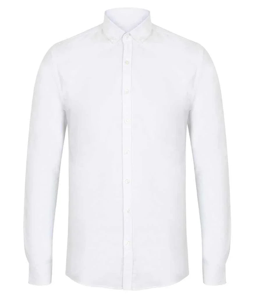 Henbury Modern Long Sleeve Slim Fit Oxford Shirt - Brand It Essex Ltd