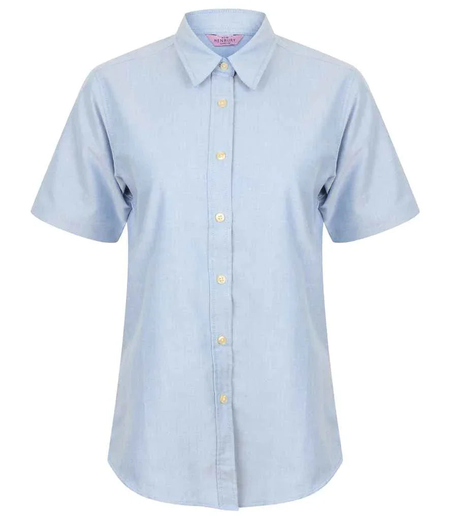 Personalised Custom Branded Henbury Ladies Short Sleeve Classic Oxford Shirt - Brand It Essex Ltd