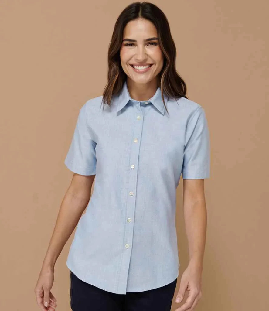 Personalised Custom Branded Henbury Ladies Short Sleeve Classic Oxford Shirt - Brand It Essex Ltd