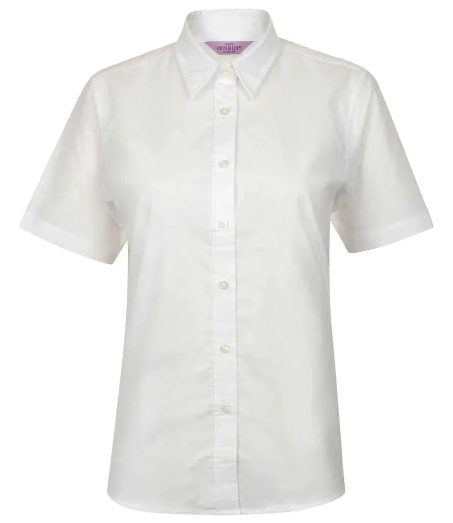 Personalised Custom Branded Henbury Ladies Short Sleeve Classic Oxford Shirt - Brand It Essex Ltd