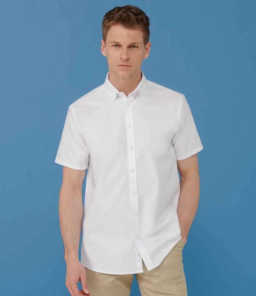 Henbury Modern Short Sleeve Regular Fit Oxford Shirt - Brand It Essex Ltd