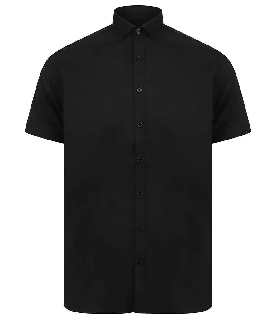Henbury Modern Short Sleeve Slim Fit Oxford Shirt - Brand It Essex Ltd