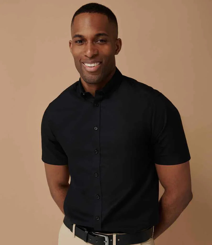 Henbury Modern Short Sleeve Slim Fit Oxford Shirt - Brand It Essex Ltd