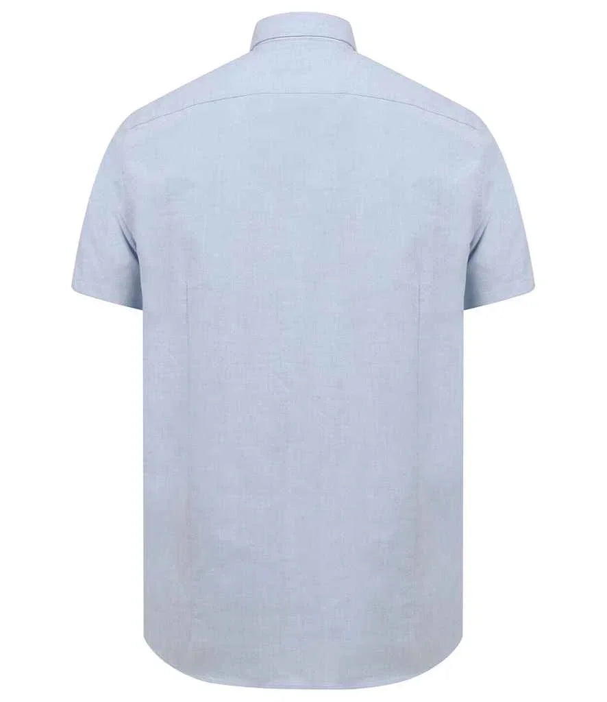 Henbury Modern Short Sleeve Slim Fit Oxford Shirt - Brand It Essex Ltd