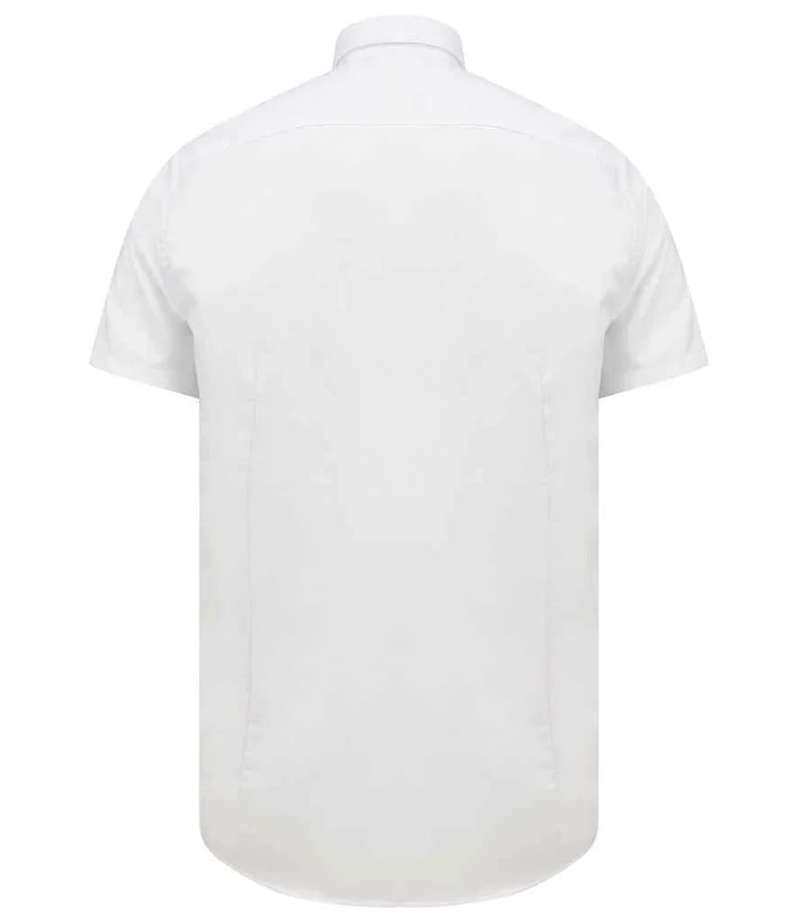 Henbury Modern Short Sleeve Slim Fit Oxford Shirt - Brand It Essex Ltd