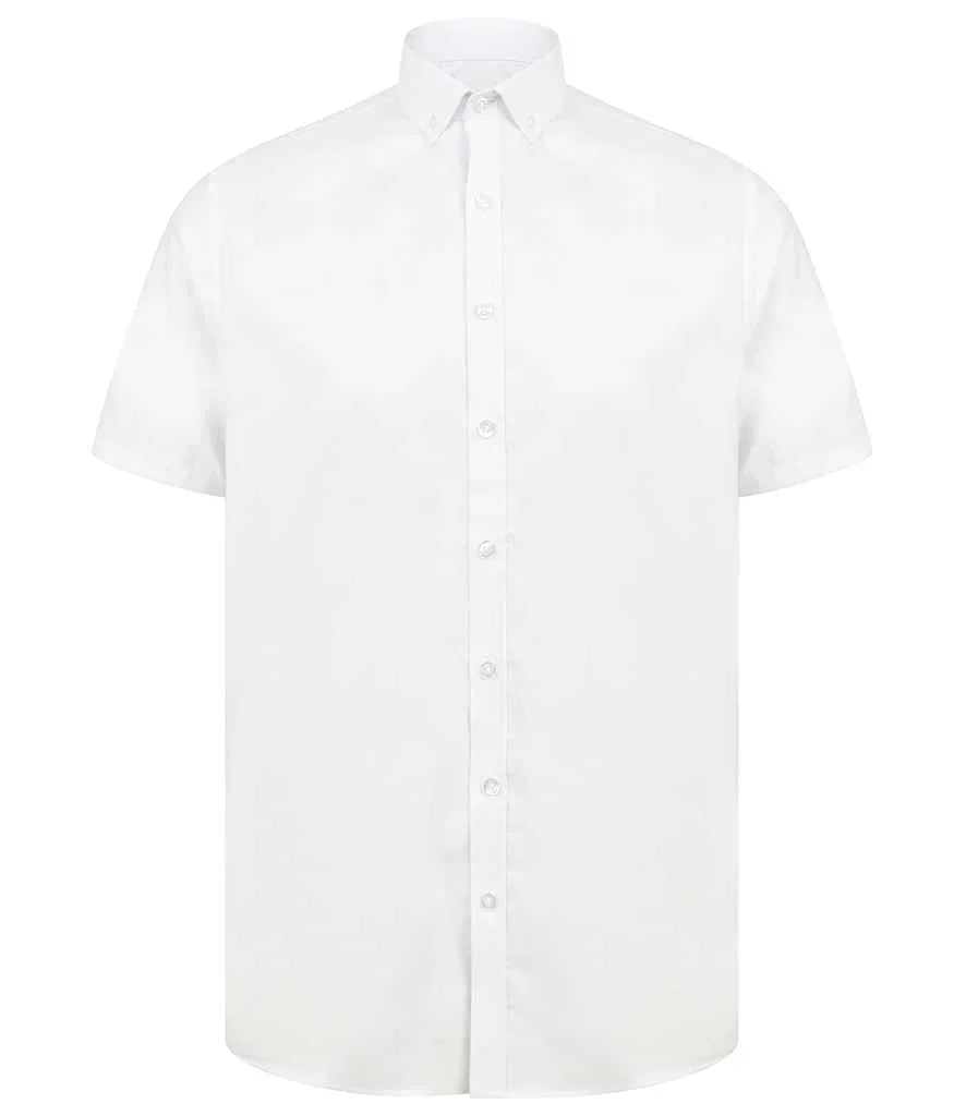 Henbury Modern Short Sleeve Slim Fit Oxford Shirt - Brand It Essex Ltd
