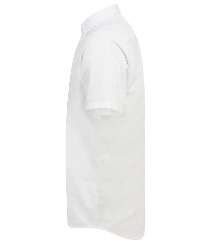Henbury Modern Short Sleeve Slim Fit Oxford Shirt - Brand It Essex Ltd