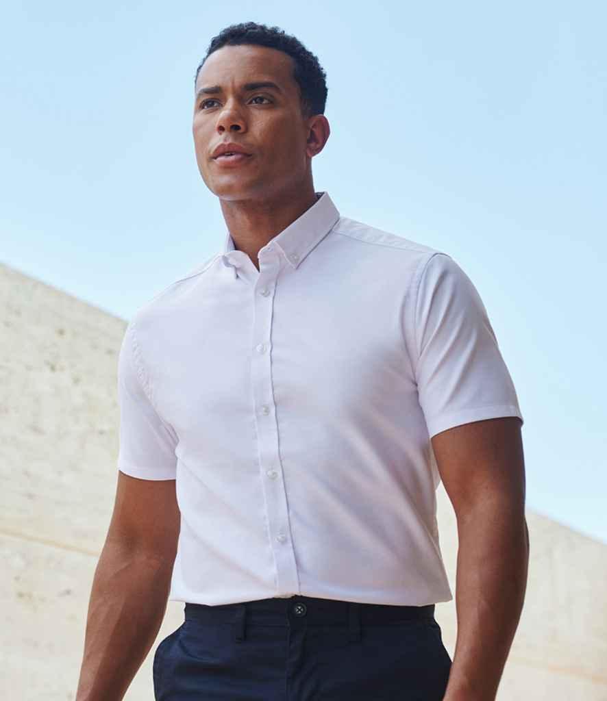 Henbury Modern Short Sleeve Slim Fit Oxford Shirt - Brand It Essex Ltd