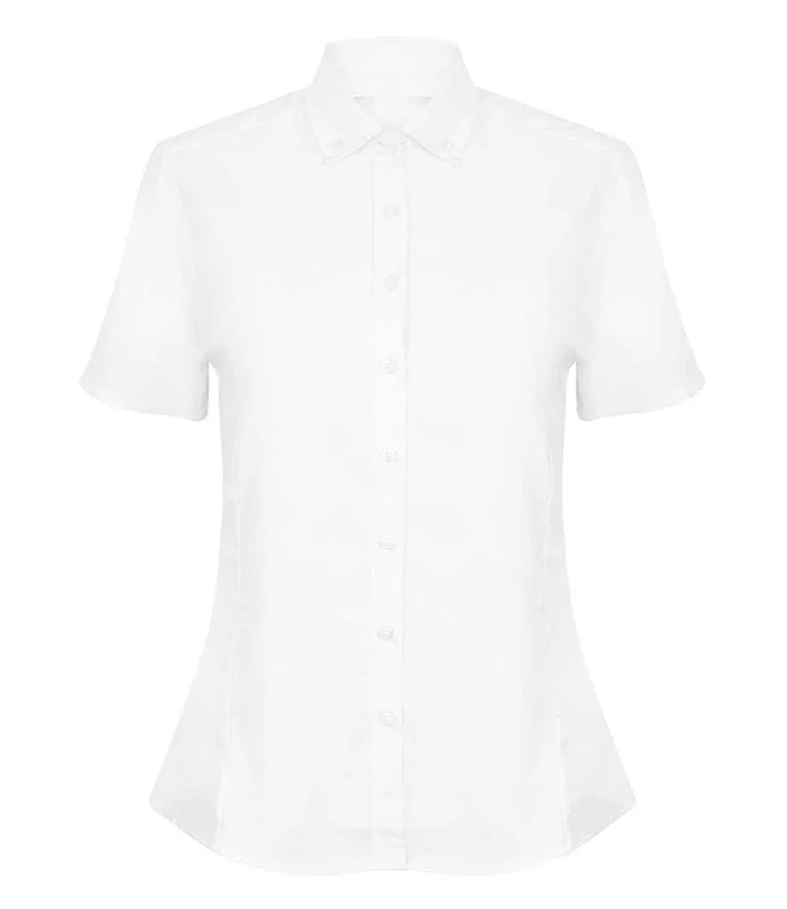 Personalised Custom Branded Henbury Ladies Modern Short Sleeve Regular Fit Oxford Shirt - Brand It Essex Ltd