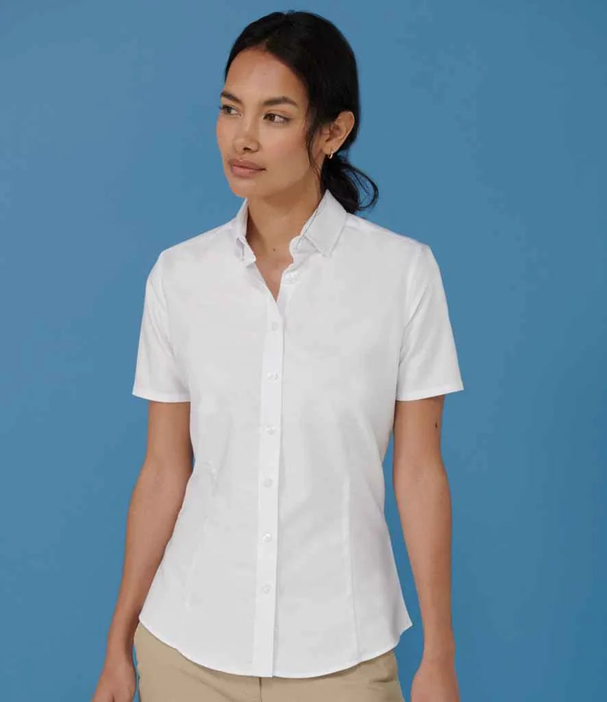 Personalised Custom Branded Henbury Ladies Modern Short Sleeve Regular Fit Oxford Shirt - Brand It Essex Ltd
