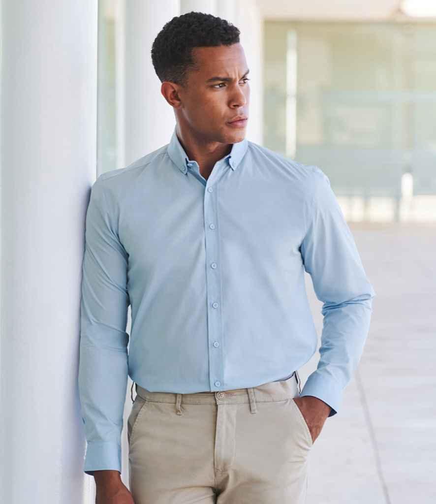 Henbury Long Sleeved Cotton Feel Coolplus Shirt - Brand It Essex Ltd