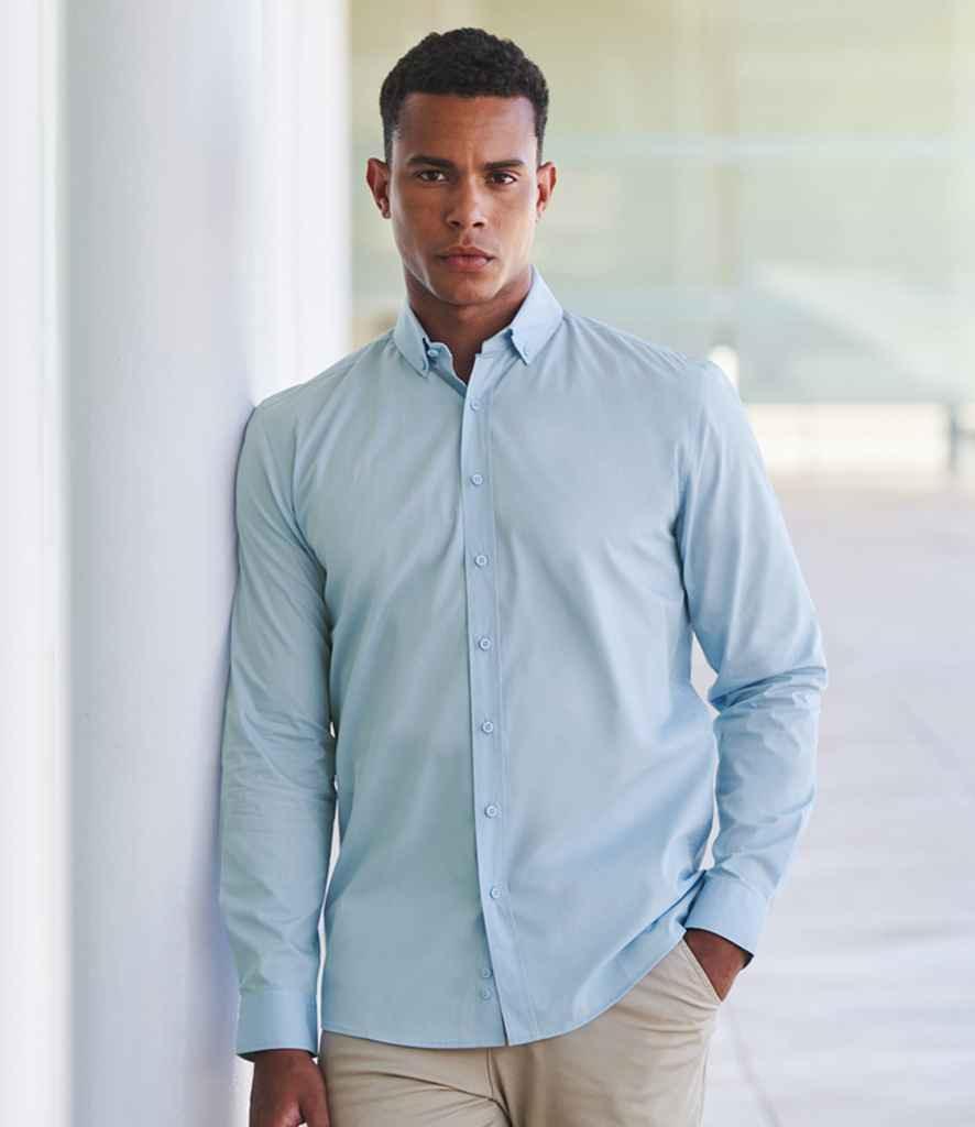 Henbury Long Sleeved Cotton Feel Coolplus Shirt - Brand It Essex Ltd